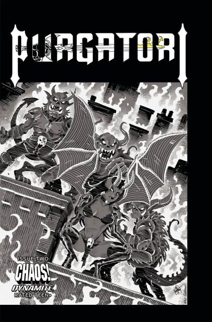 Purgatori (Dynamite Entertainment), Vol. 2 #2N Ken Haeser Greyscale TMNT Homage Variant (1:11)