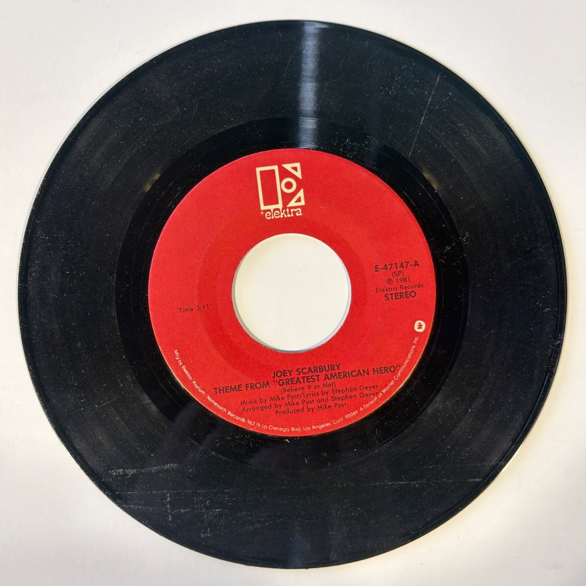 JOEY SCARBURY - THEME FROM "GREATEST AMERICAN HERO" (Believe It or Not) (1981) - Vinyl