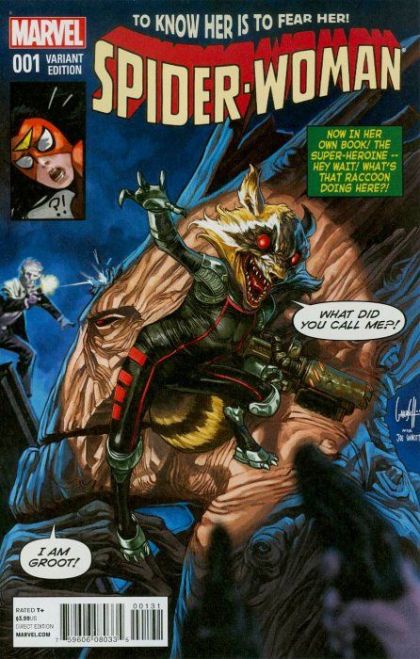 Spider-Woman, Vol. 5 #1C Rocket Raccoon & Groot Photo Cover