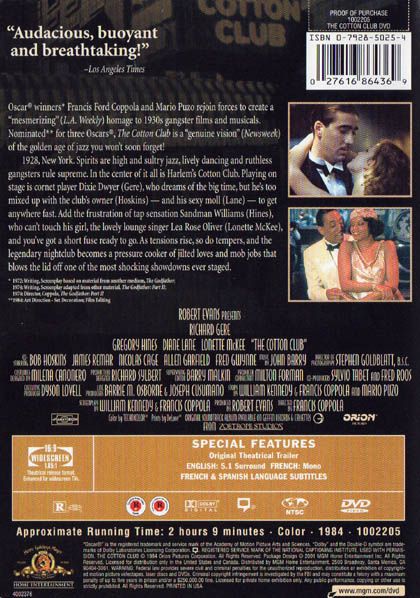 The Cotton Club (1984) - DVD