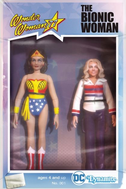 Wonder Woman '77 meets The Bionic Woman #1C Variant Michael Adams Action Figure Cover