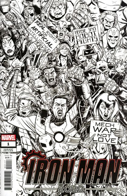 Iron Man 2020, Vol. 2 #1L Incentive Nick Roche Party Sketch Cover