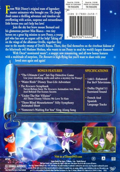 The Rescuers (1977) Disney's Masterpiece Limited Edition - DVD