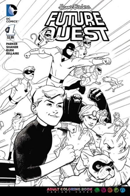 Future Quest #1B Evan Doc Shaner Adult Coloring Book Wraparound Variant Cover