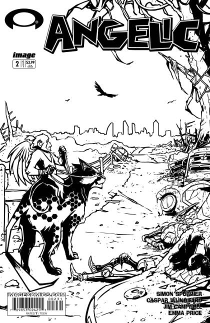 Angelic #2C Walking Dead #2 Tribute B&W Cover