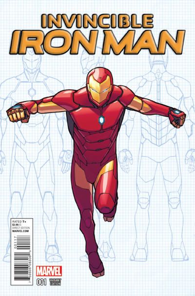 Invincible Iron Man, Vol. 2 #1L David Marquez Young Guns Variant Cover