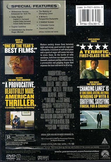 Changing Lanes (2002) - DVD