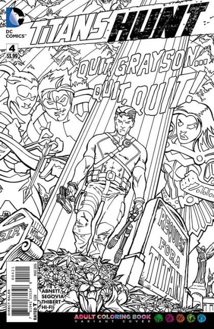 Titans: Hunt #4B Scott McDaniel Adult Coloring Book Variant Cover