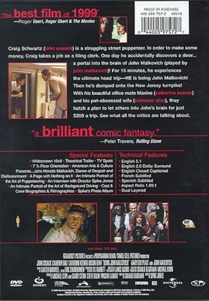 Being John Malkovich (1999) Special - DVD