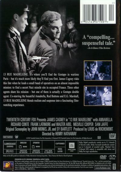 13 Rue Madeleine (1947) - DVD
