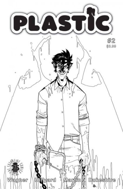 Plastic #2D Variant Daniel Hillyard Spawn Month Black & White Cover