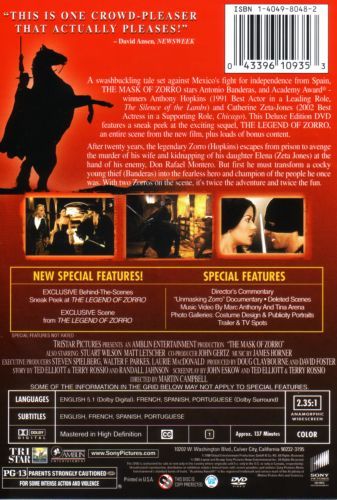 The Mask of Zorro (1998) Deluxe Edition - DVD