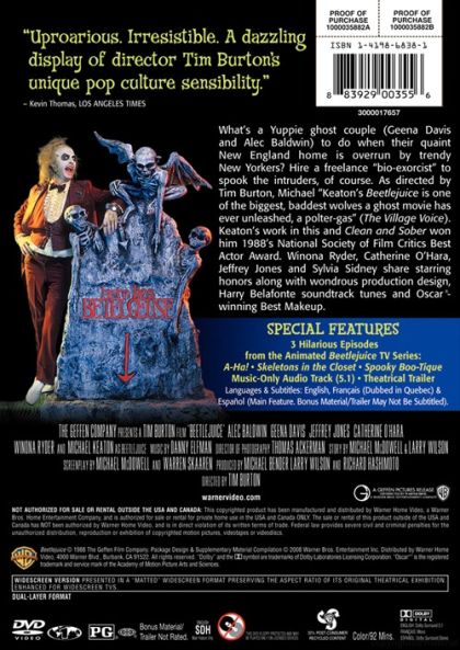 Beetlejuice (1988) 20th Anniversary Deluxe Edition - DVD