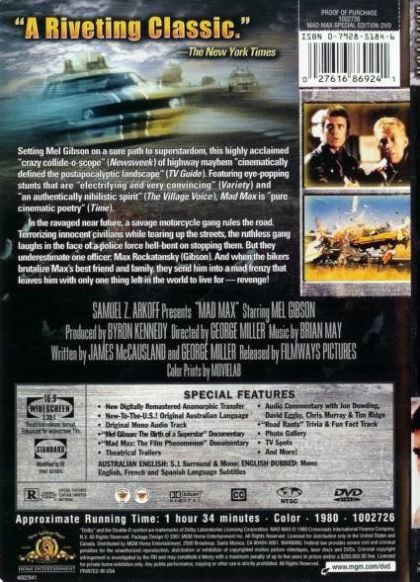 Mad Max (1979) Special Edition - DVD