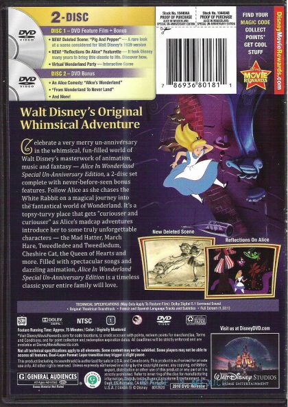 Alice in Wonderland (1951) Special UN-Anniversary Edition - DVD
