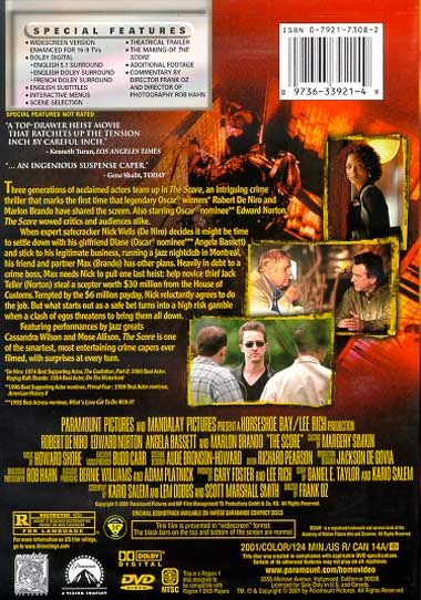 The Score (2001) Special Edition - DVD