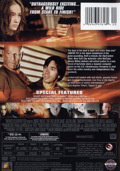 Live Free or Die Hard (2007) Unrated Edition - DVD