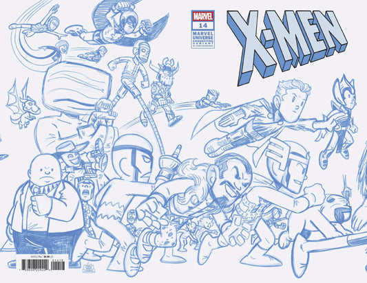 X-Men #14 Chris Giarrusso Marvel Universe Connecting Blue Line Sketch Wrap Variant G