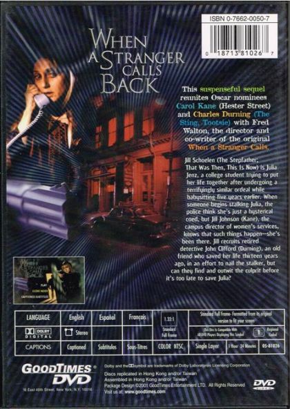 When a Stranger Calls Back (1993) - DVD