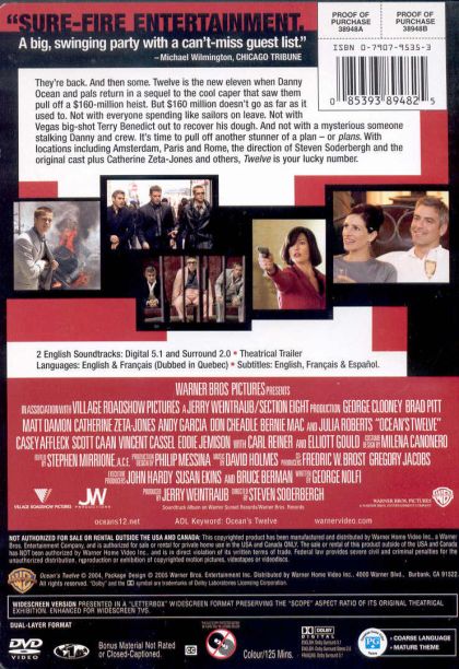 Ocean's Twelve (2004) - DVD