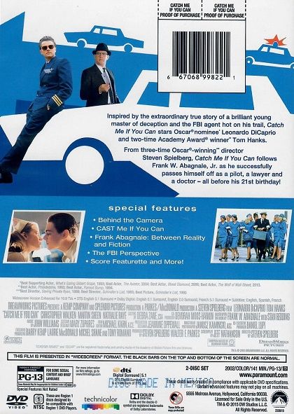 Catch Me If You Can (2002) 2 Disc DVD + Special Features DVD - DVD