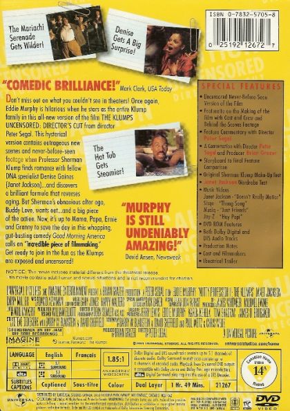Nutty Professor II: The Klumps (2000) Special Edition/ Uncensored - DVD