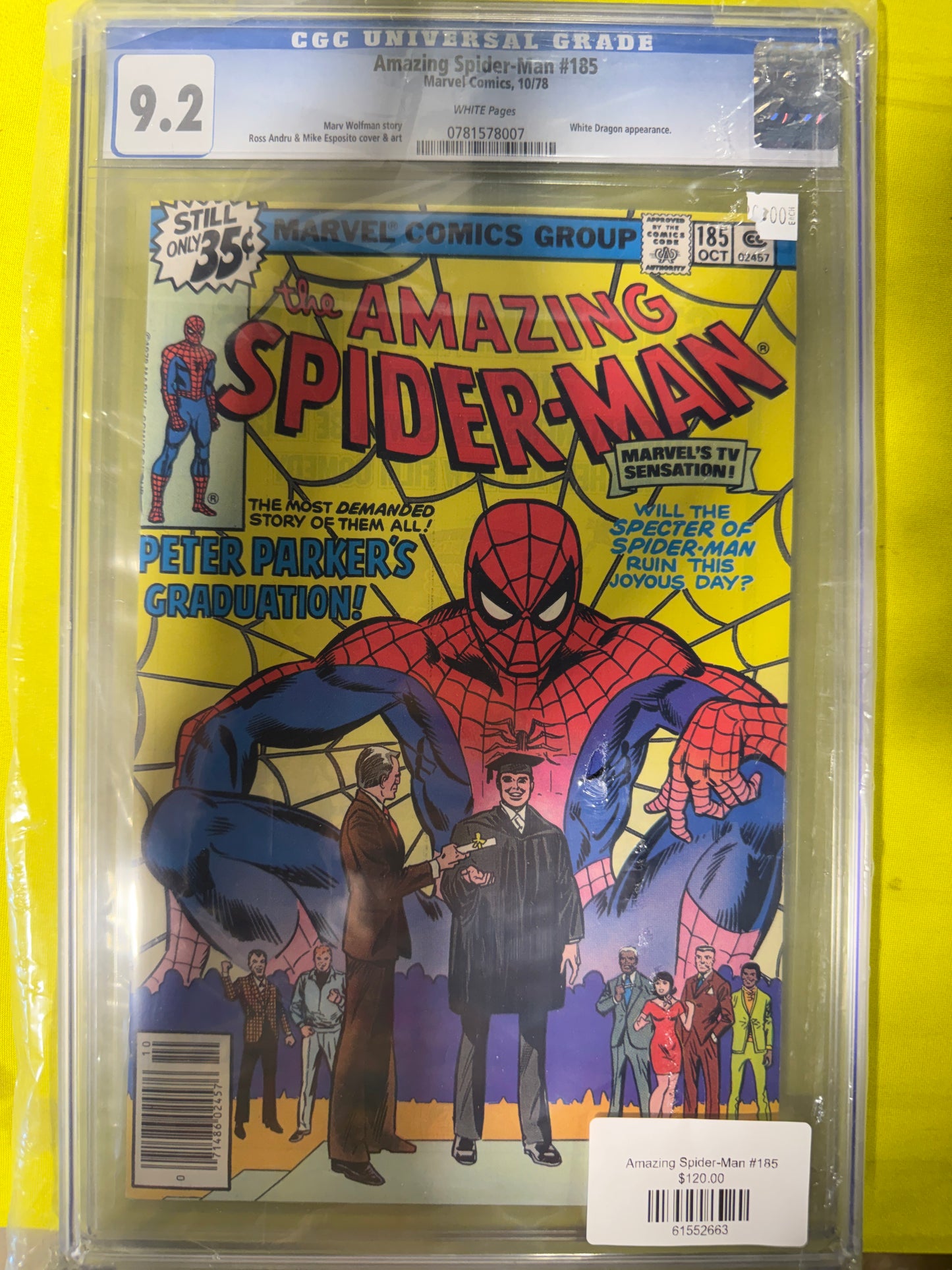 Amazing Spider-man #185 CGC 9.2