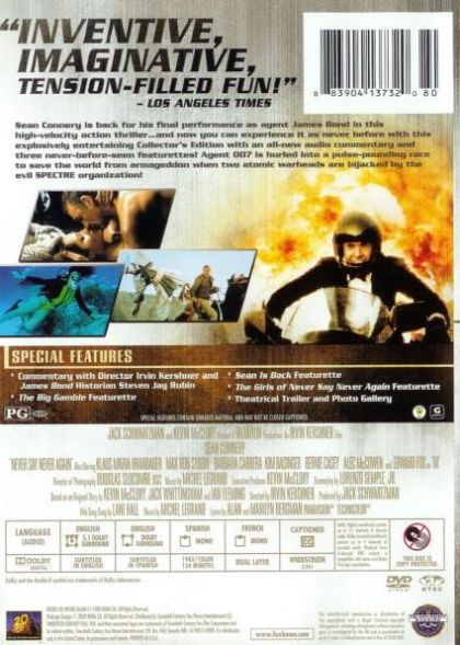 Never Say Never Again (1983) Collector's Edition - DVD