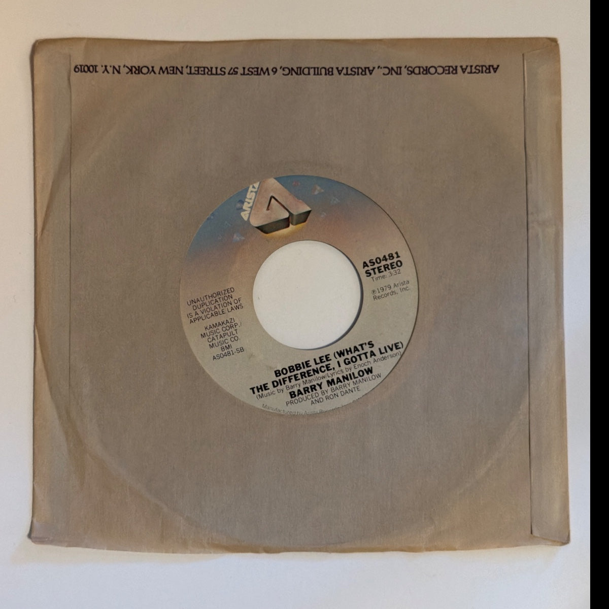 Barry Manilow - Bobbie Lee (What's The Difference, I Gotta Live) (1979) - Vinyl