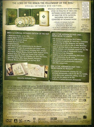 The Lord of the Rings: The Fellowship of the Ring (2001) Special Extended DVD Edition - DVD