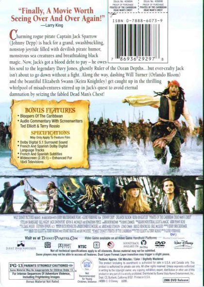 Pirates of the Caribbean: Dead Man's Chest (2006) - DVD