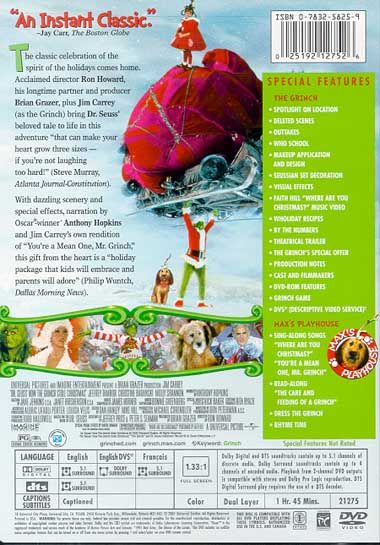 How the Grinch Stole Christmas (2000) Collector's Edition - DVD