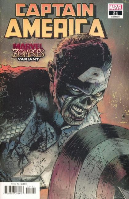 Captain America, Vol. 9 #21B Variant Patrick Zircher Marvel Zombies Cover