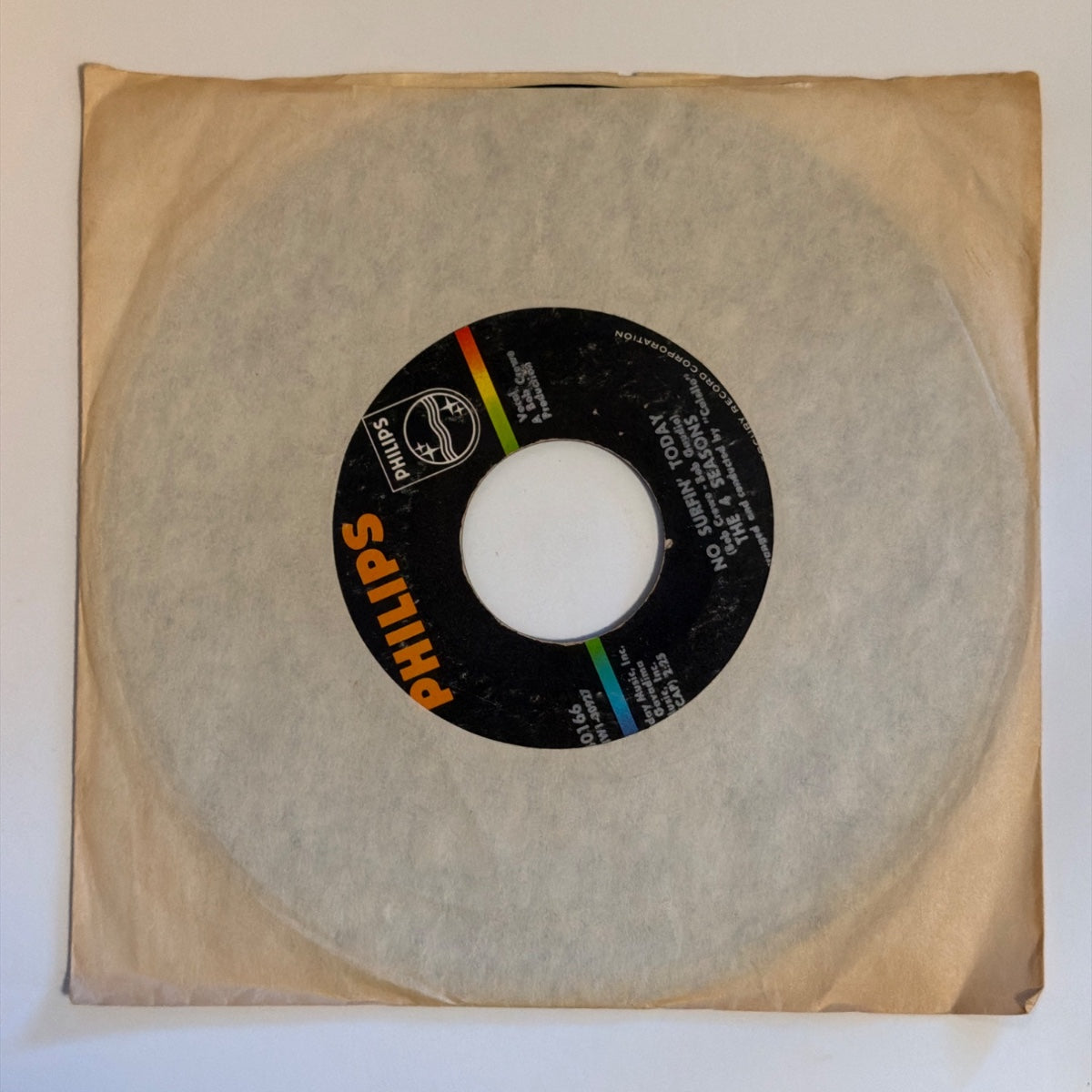 THE 4 SEASONS - NO SURFIN' TODAY (1964) - Vinyl