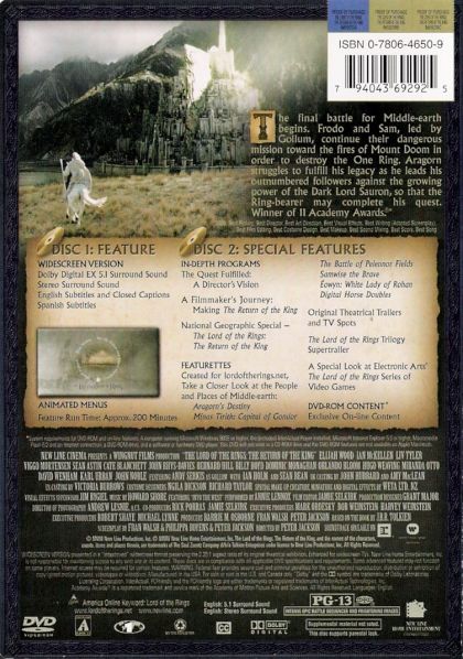 The Lord of the Rings: The Return of the King (2003) Special Edition - DVD