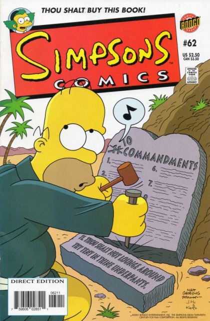 Simpsons Comics #62A Direct Edition