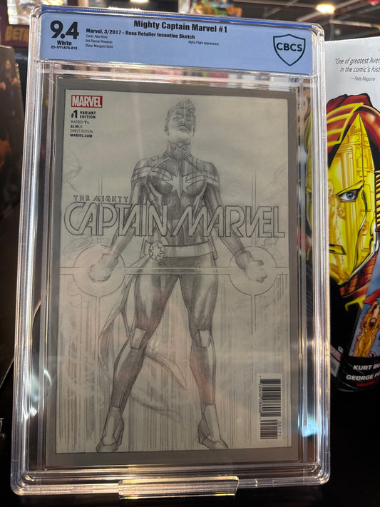 Mighty Captain Marvel (Ross Retailer Incentive Sketch) CBCS 9.4