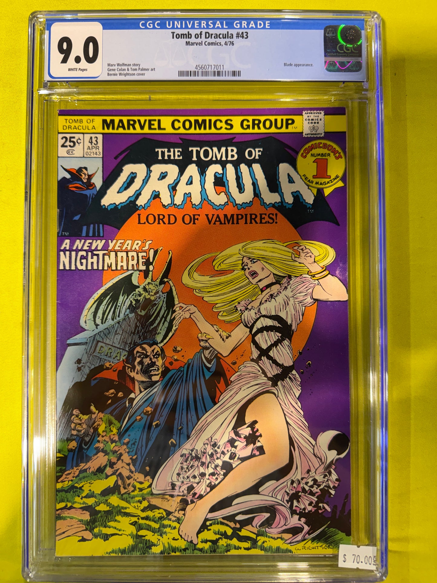 The Tomb of Dracula #43 CGC 9.0