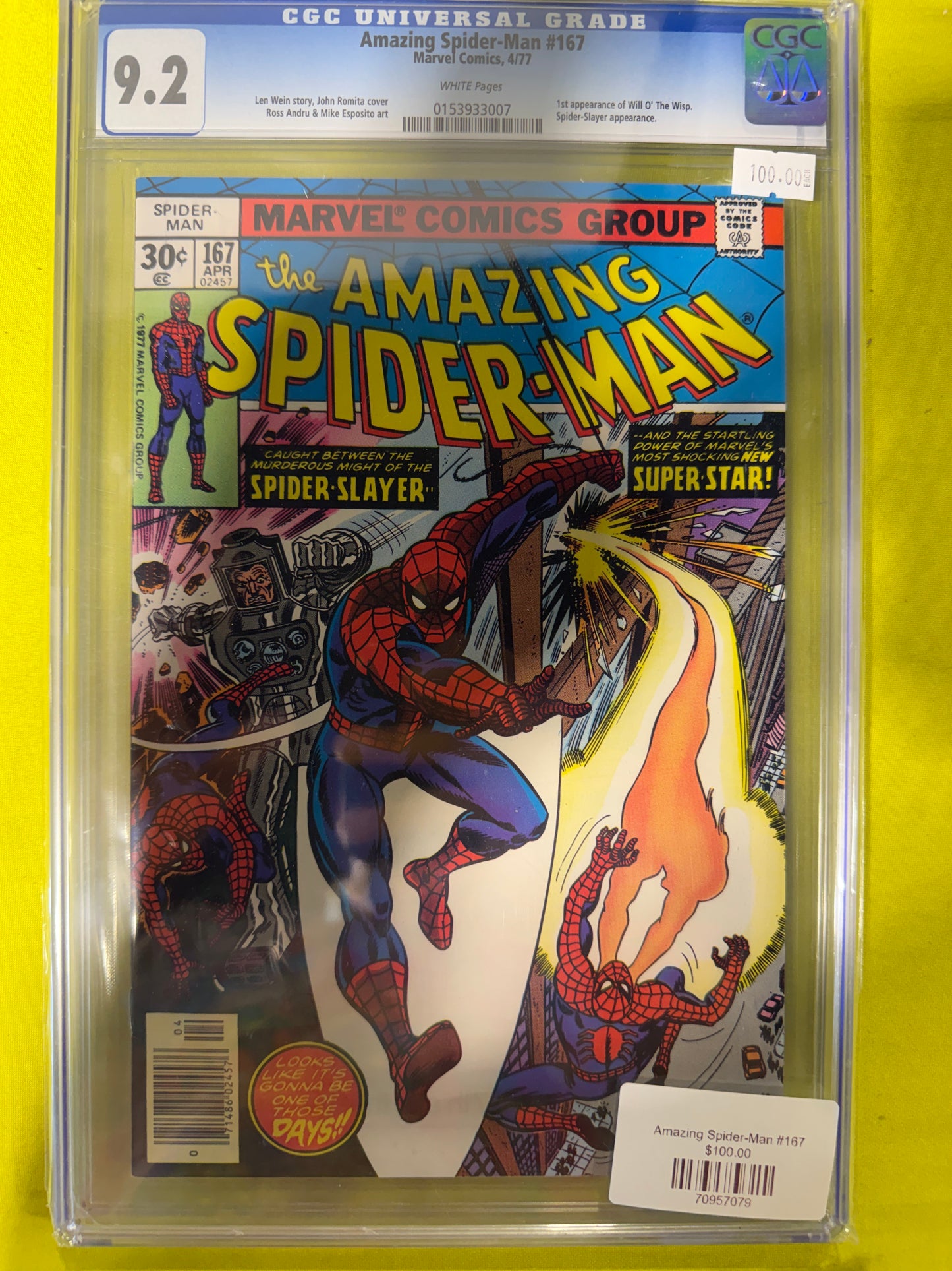 Amazing Spider-man #167 CGC 9.2