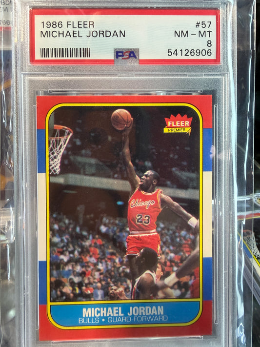 1986 Fleer Michael Jordan Rookie Card PSA 8 GEM MINT