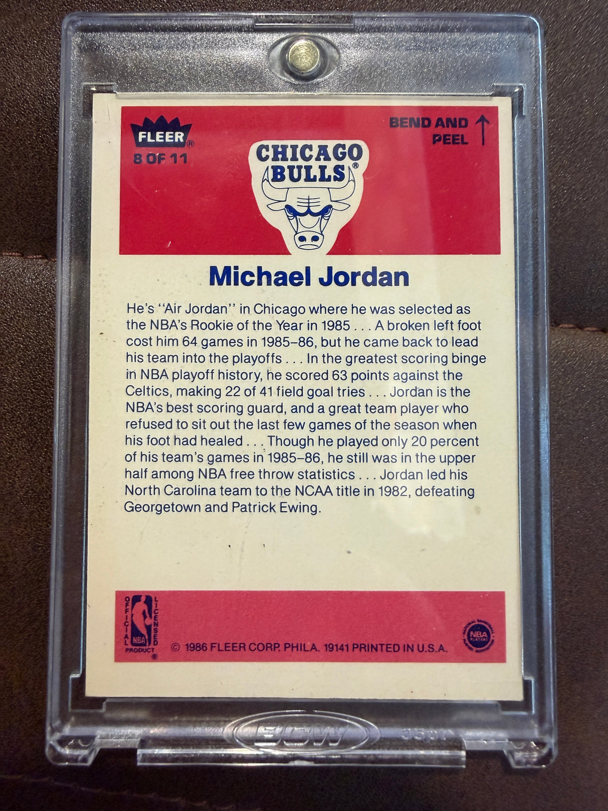 1986-87 Fleer Michael Jordan #8 Sticker