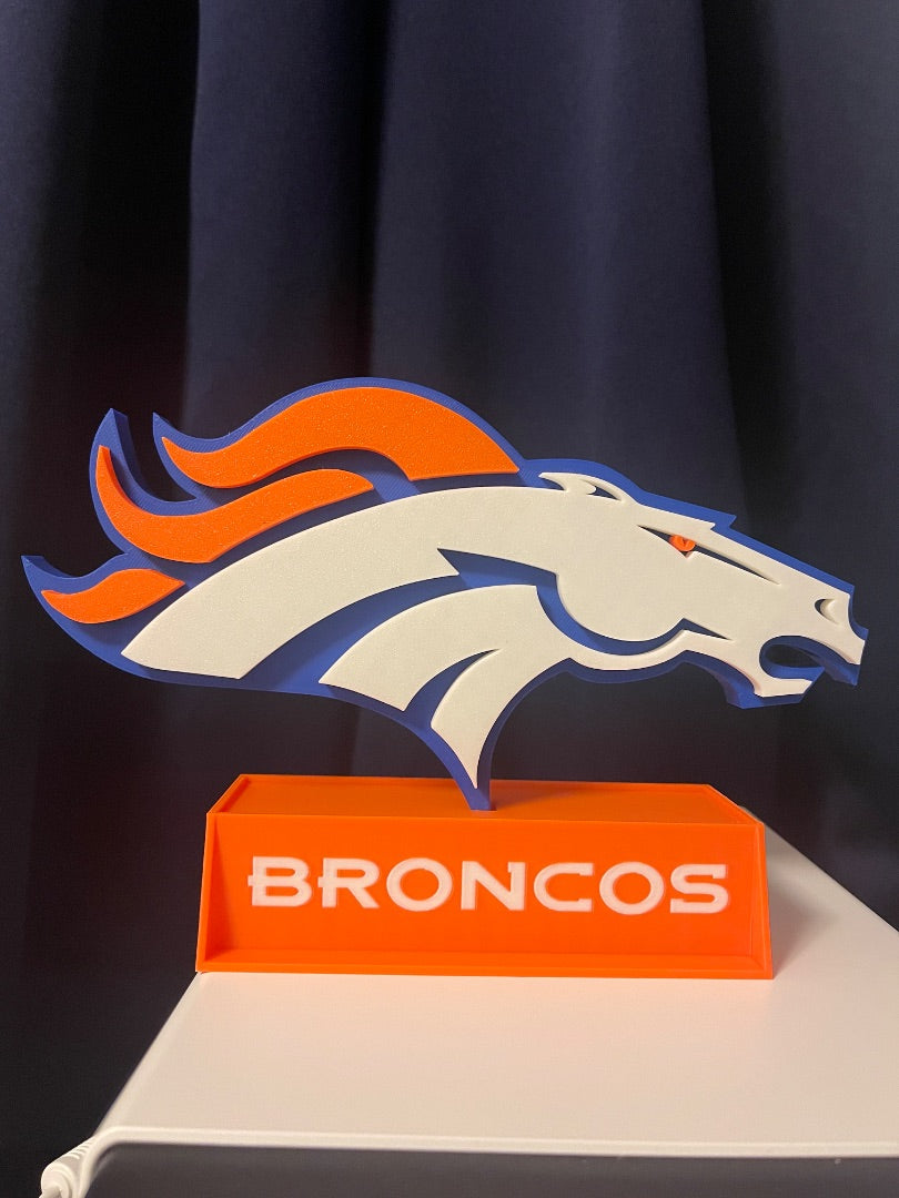 Broncos Logo With Stand - 3D Print