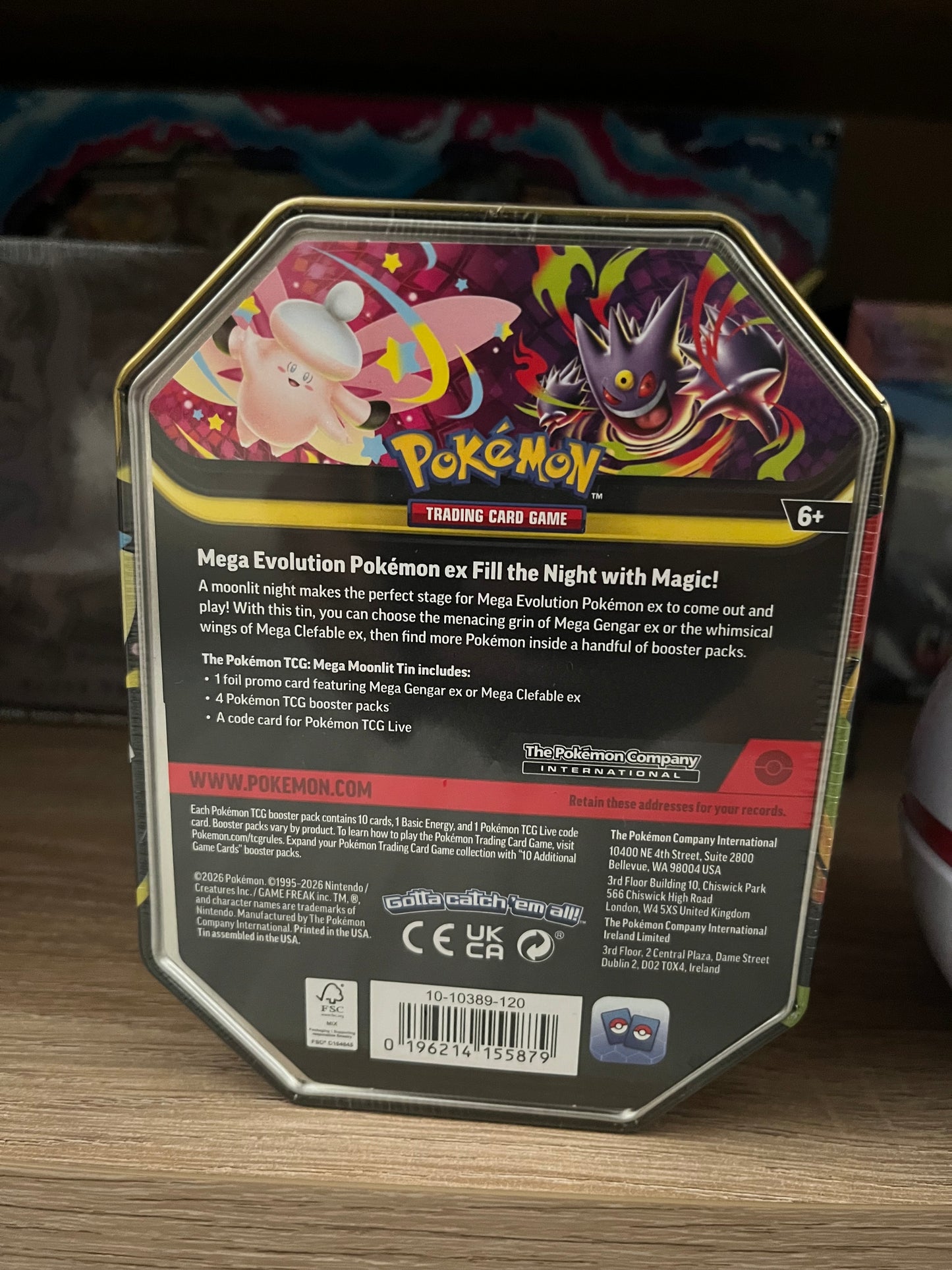 Pokémon Mega Moonlit Tin Mega Gengar ex