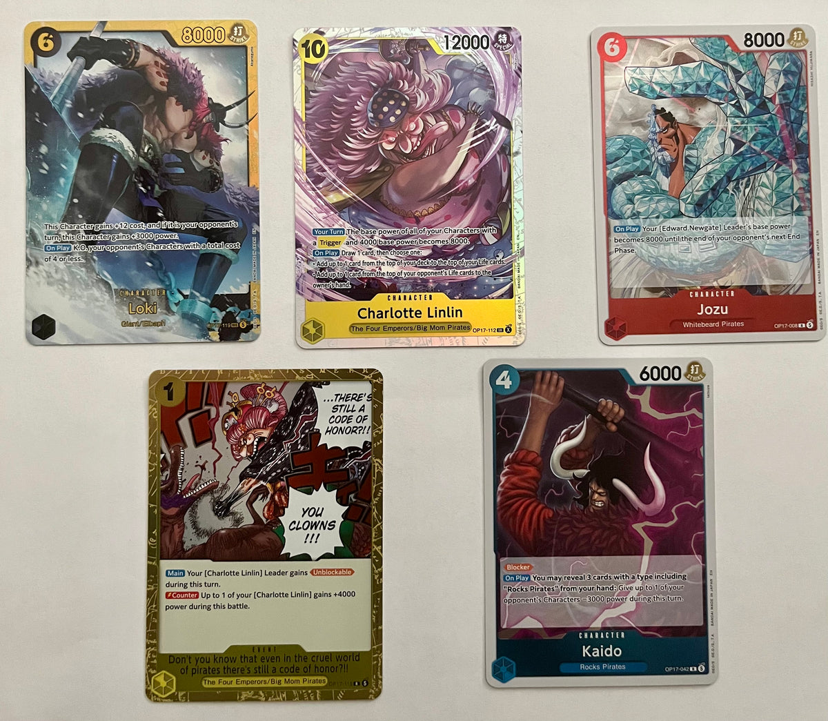 One Piece game Cards  OP17 near mint