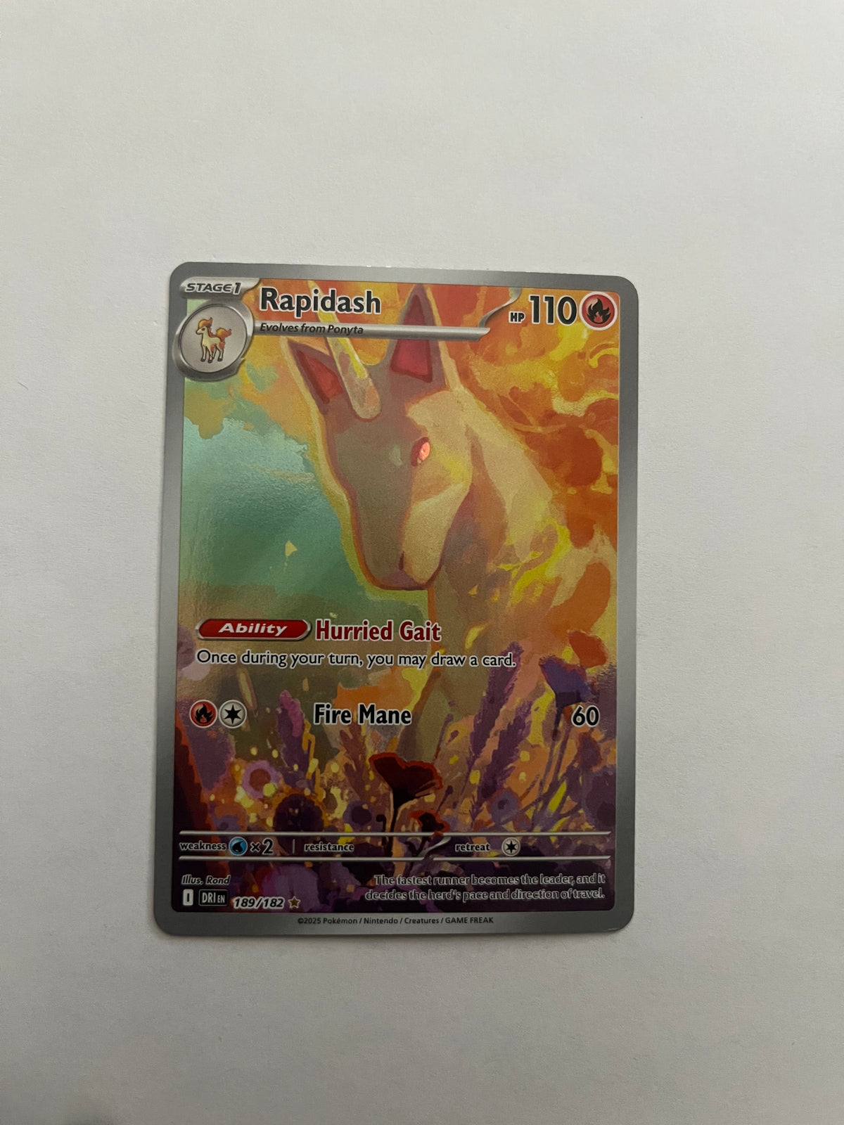 Pokémon Rapidash 189/182 Illustration Rare – English – Near Mint