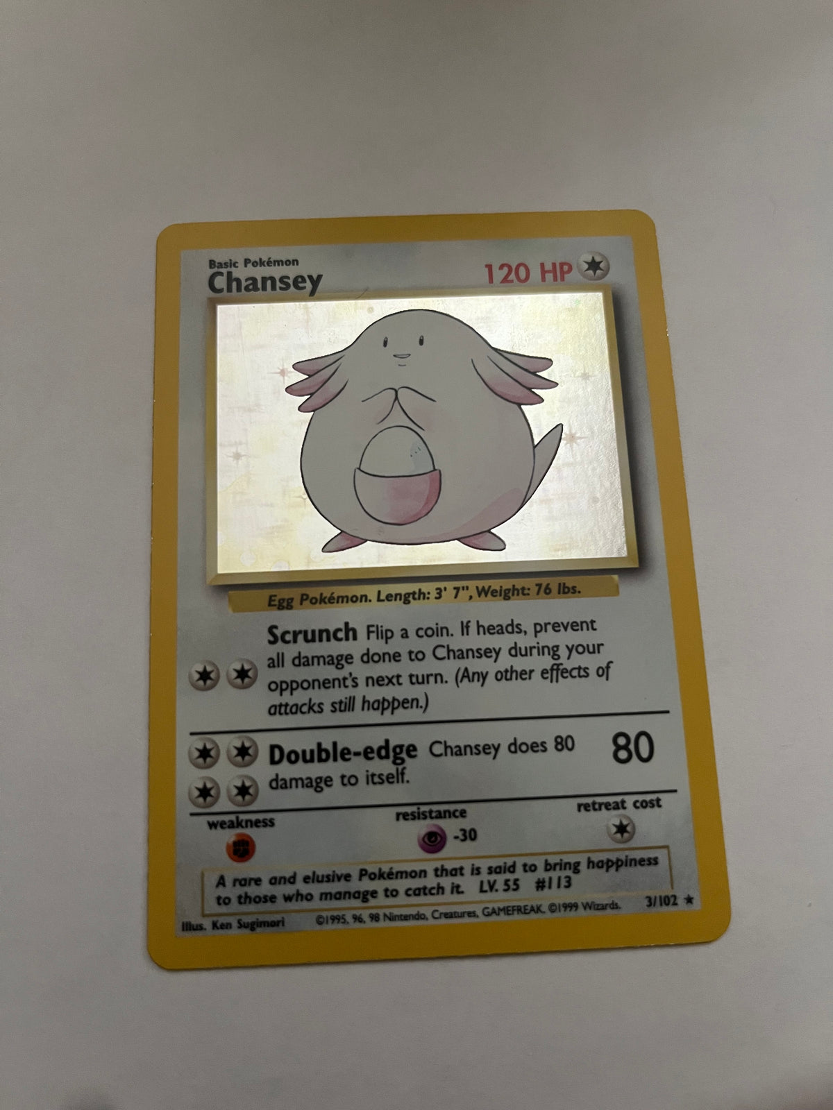 Pokémon Chansey 3/102 Holo Rare – Base Set