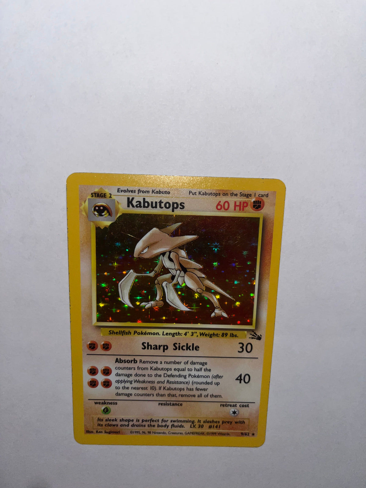 Pokémon 1999 Fossil Kabutops 9/62 Holo
