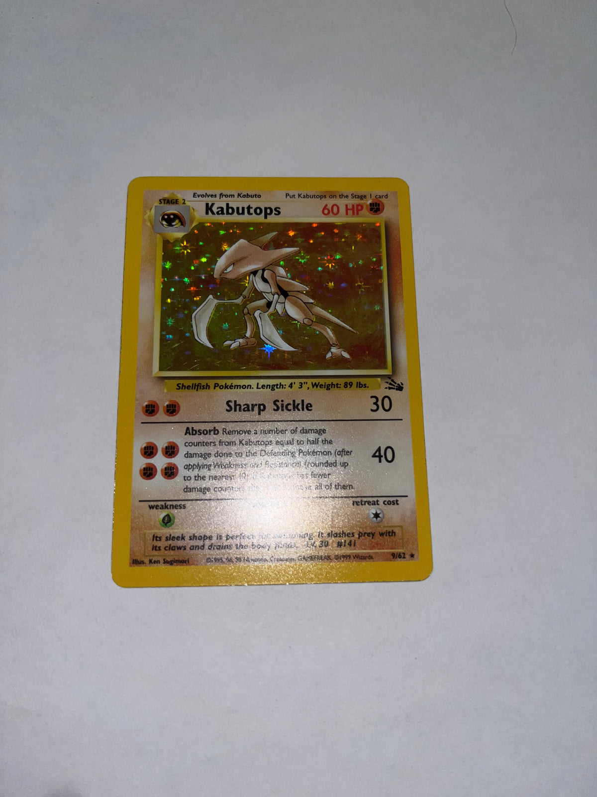 Pokémon 1999 Fossil Kabutops 9/62 Holo