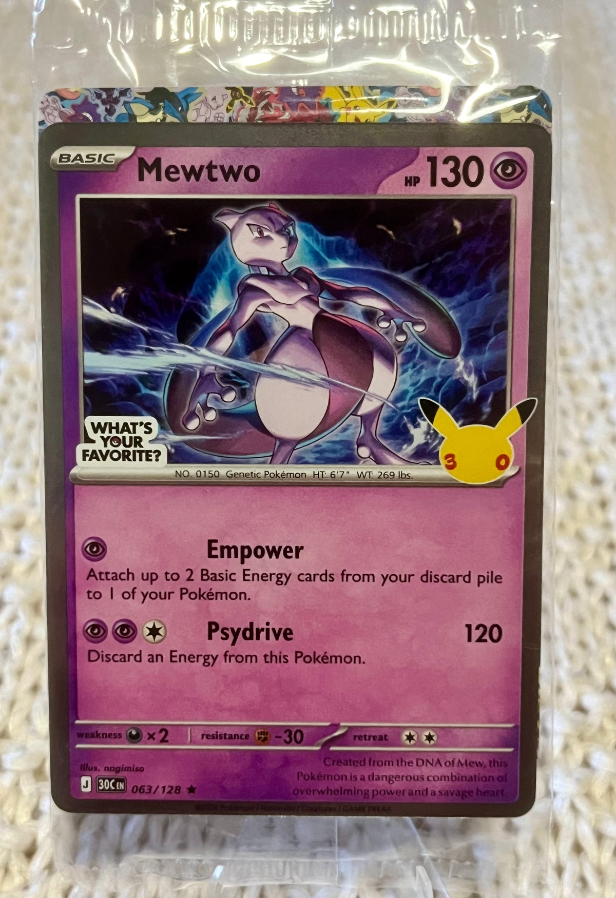Pokémon Mewtwo 30th Anniversary Promo Card – Sealed