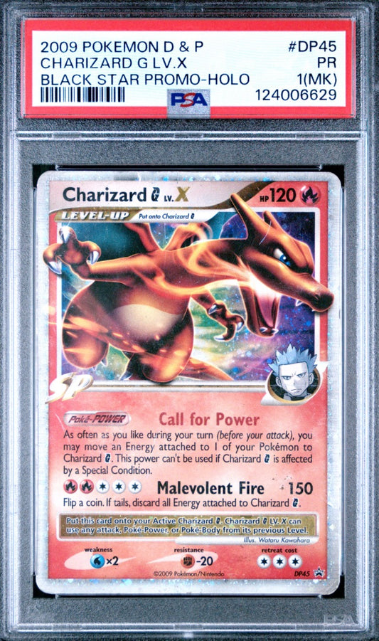 2009 POKEMON DIAMOND & PEARL BLACK STAR PROMO #DP45 CHARIZARD G LV.X
